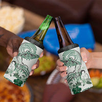 Polynesian Manta Ray 4 in 1 Can Cooler Tumbler Green Floral Turtle Tattoo - Polynesian Pride