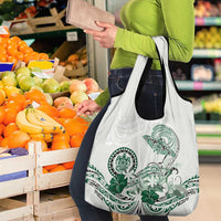 Polynesian Manta Ray Grocery Bag Green Floral Turtle Tattoo - Polynesian Pride