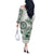 Polynesian Manta Ray Off The Shoulder Long Sleeve Dress Green Floral Turtle Tattoo - Polynesian Pride