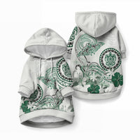 Polynesian Manta Ray Pet Hoodie Green Floral Turtle Tattoo LT9 Pullover Green - Polynesian Pride