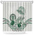Polynesian Manta Ray Shower Curtain Green Floral Turtle Tattoo - Polynesian Pride