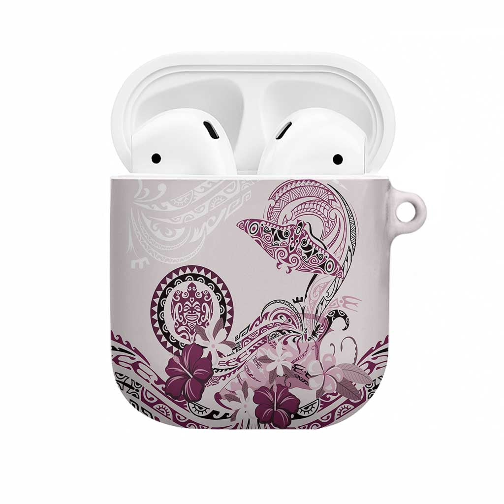 Polynesian Manta Ray AirPods Case Pink Floral Turtle Tattoo - Polynesian Pride