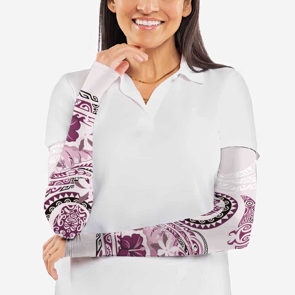 Polynesian Manta Ray Arm Sleeves Pink Floral Turtle Tattoo - Polynesian Pride