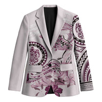 Polynesian Manta Ray Blazer Pink Floral Turtle Tattoo - Polynesian Pride