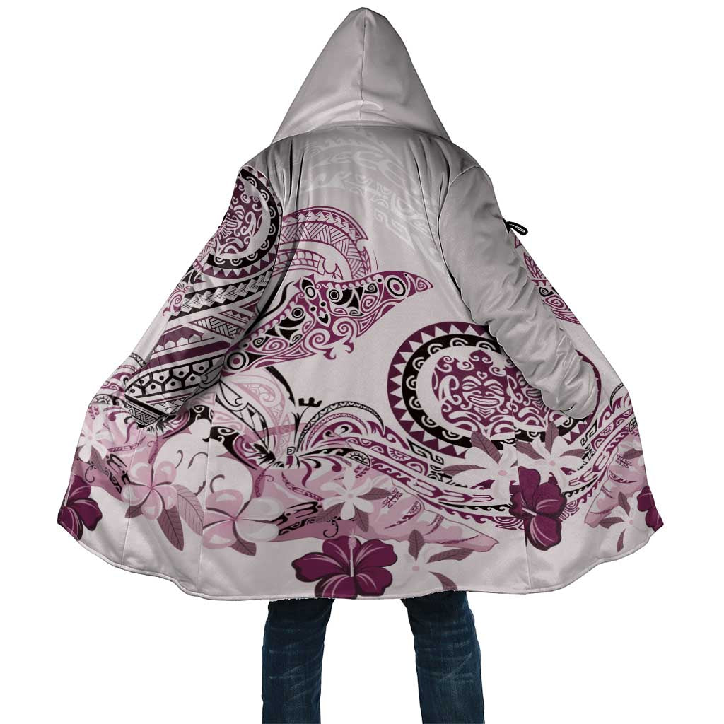 Polynesian Manta Ray Cloak Pink Floral Turtle Tattoo - Polynesian Pride