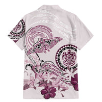 Polynesian Manta Ray Family Matching Mermaid Dress and Hawaiian Shirt Pink Floral Turtle Tattoo LT9 - Polynesian Pride