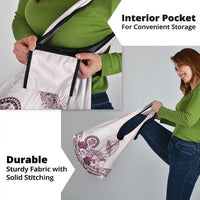 Polynesian Manta Ray Grocery Bag Pink Floral Turtle Tattoo - Polynesian Pride