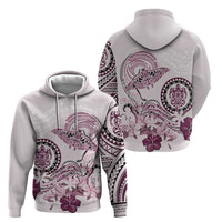 Polynesian Manta Ray Hoodie Pink Floral Turtle Tattoo - Polynesian Pride