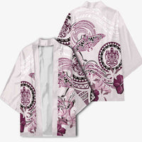 Polynesian Manta Ray Kimono Pink Floral Turtle Tattoo - Polynesian Pride