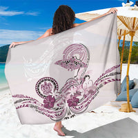 Polynesian Manta Ray Sarong Pink Floral Turtle Tattoo - Polynesian Pride
