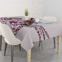 Polynesian Manta Ray Tablecloth Pink Floral Turtle Tattoo - Polynesian Pride