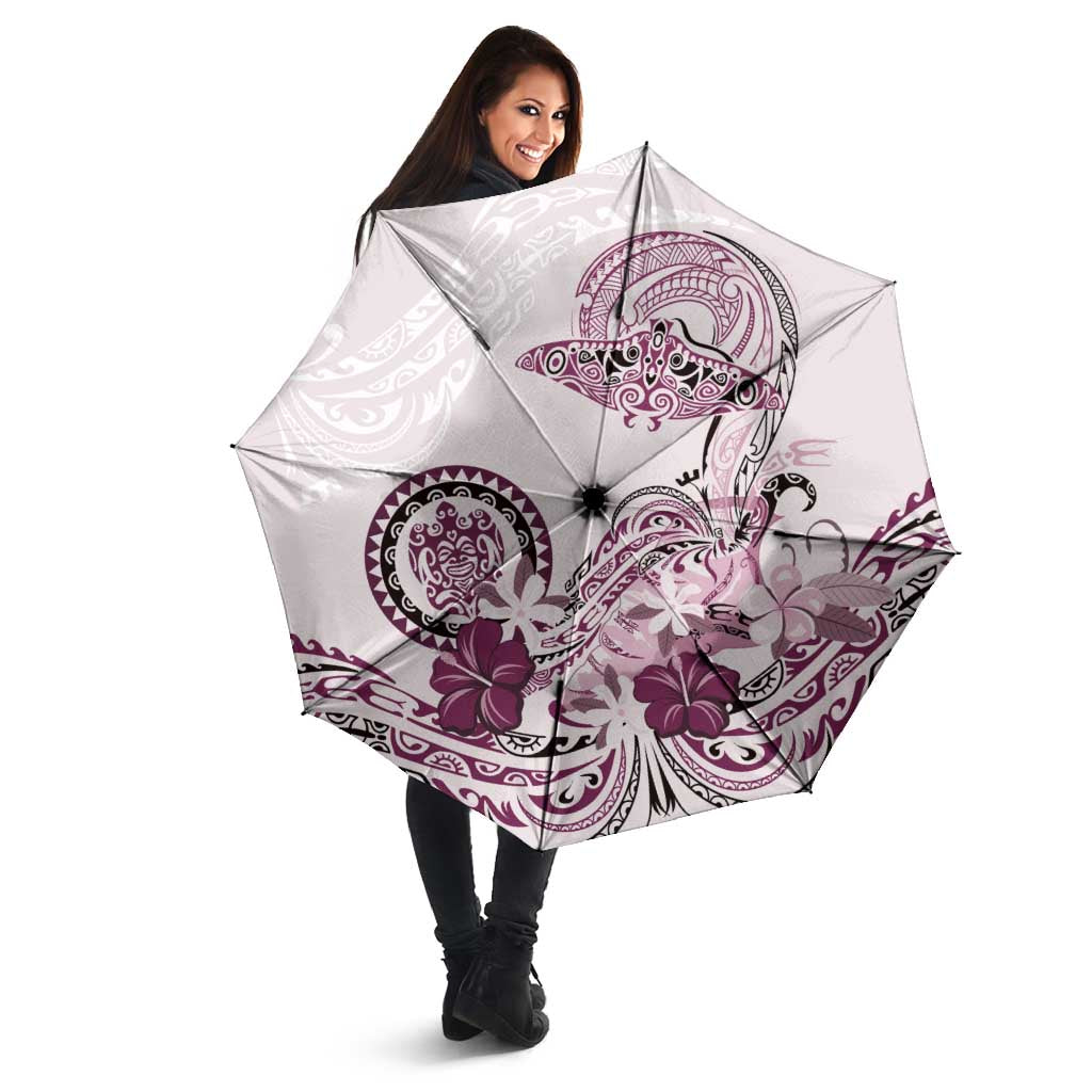 Polynesian Manta Ray Umbrella Pink Floral Turtle Tattoo - Polynesian Pride
