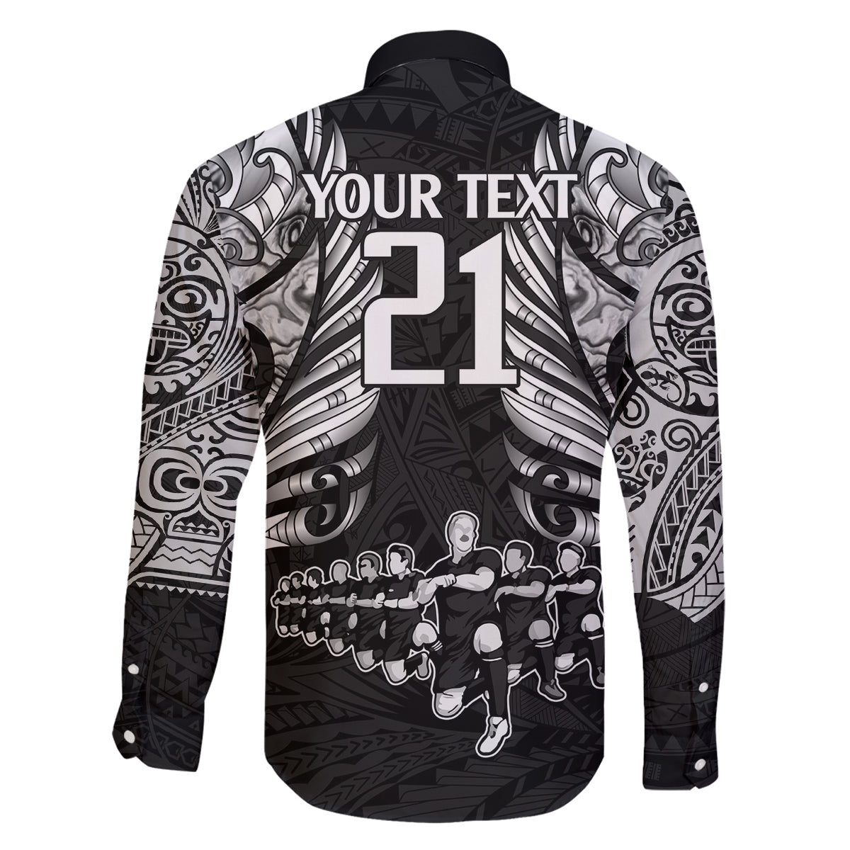 Custom New Zealand Rugby Family Matching Long Sleeve Bodycon Dress and Hawaiian Shirt Black Haka Dance With NZ Champions History LT9 - Polynesian Pride