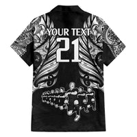 Custom New Zealand Rugby Family Matching Off Shoulder Long Sleeve Dress and Hawaiian Shirt Black Haka Dance With NZ Champions History LT9 - Polynesian Pride