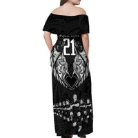 Custom New Zealand Rugby Off Shoulder Maxi Dress Black Haka Dance With NZ Champions History LT9 - Polynesian Pride