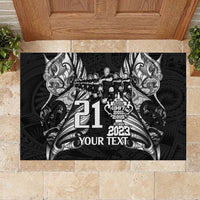 Custom New Zealand Rugby Rubber Doormat Black Haka Dance With NZ Champions History LT9 - Polynesian Pride