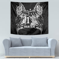 Custom New Zealand Rugby Tapestry Black Haka Dance With NZ Champions History LT9 - Polynesian Pride
