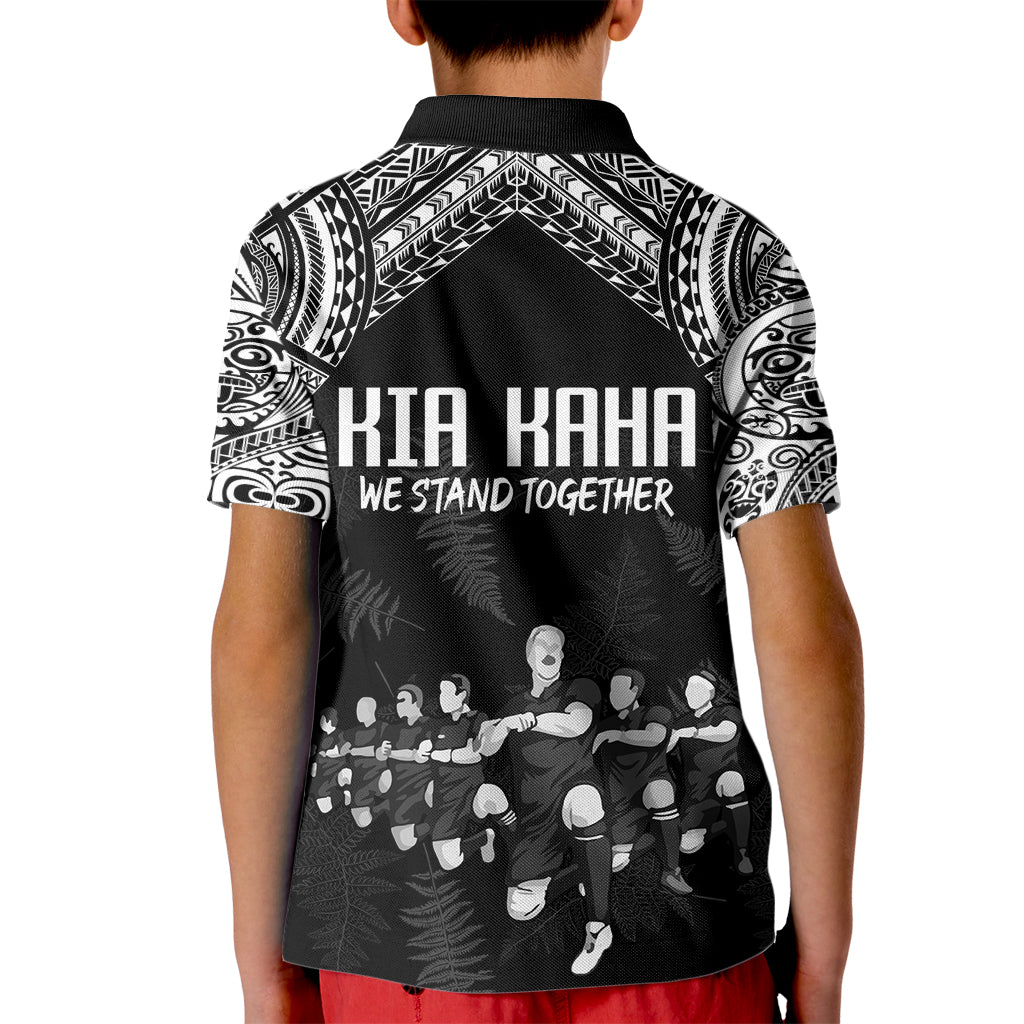 NZ Rugby Kid Polo Shirt Kapa Opango Maori Haka With Years of The All Black Champions LT9 - Polynesian Pride