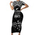 NZ Rugby Short Sleeve Bodycon Dress Kapa Opango Maori Haka With Years of The All Black Champions LT9 Long Dress Black - Polynesian Pride