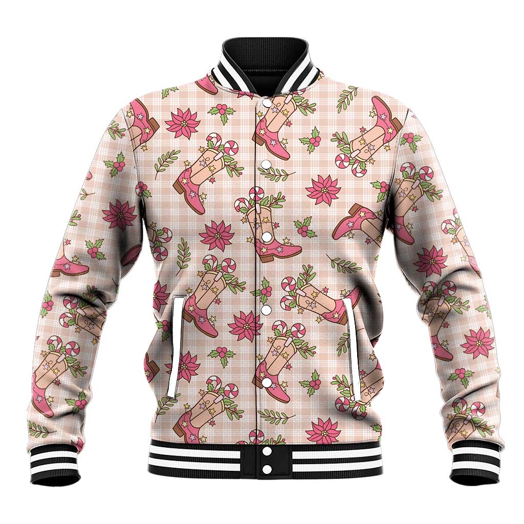 Beige Paniolo Palaka Hawaiian Cowgirl Christmas Baseball Jacket - Polynesian Pride