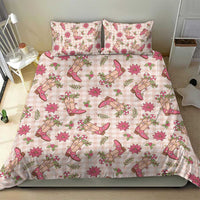 Beige Paniolo Palaka Hawaiian Cowgirl Christmas Bedding Set - Polynesian Pride