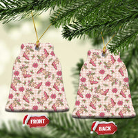 Beige Paniolo Palaka Hawaiian Cowgirl Christmas Ceramic Ornament - Polynesian Pride