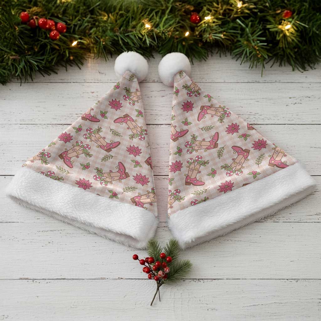 Beige Paniolo Palaka Hawaiian Cowgirl Christmas Santa Hat - Polynesian Pride