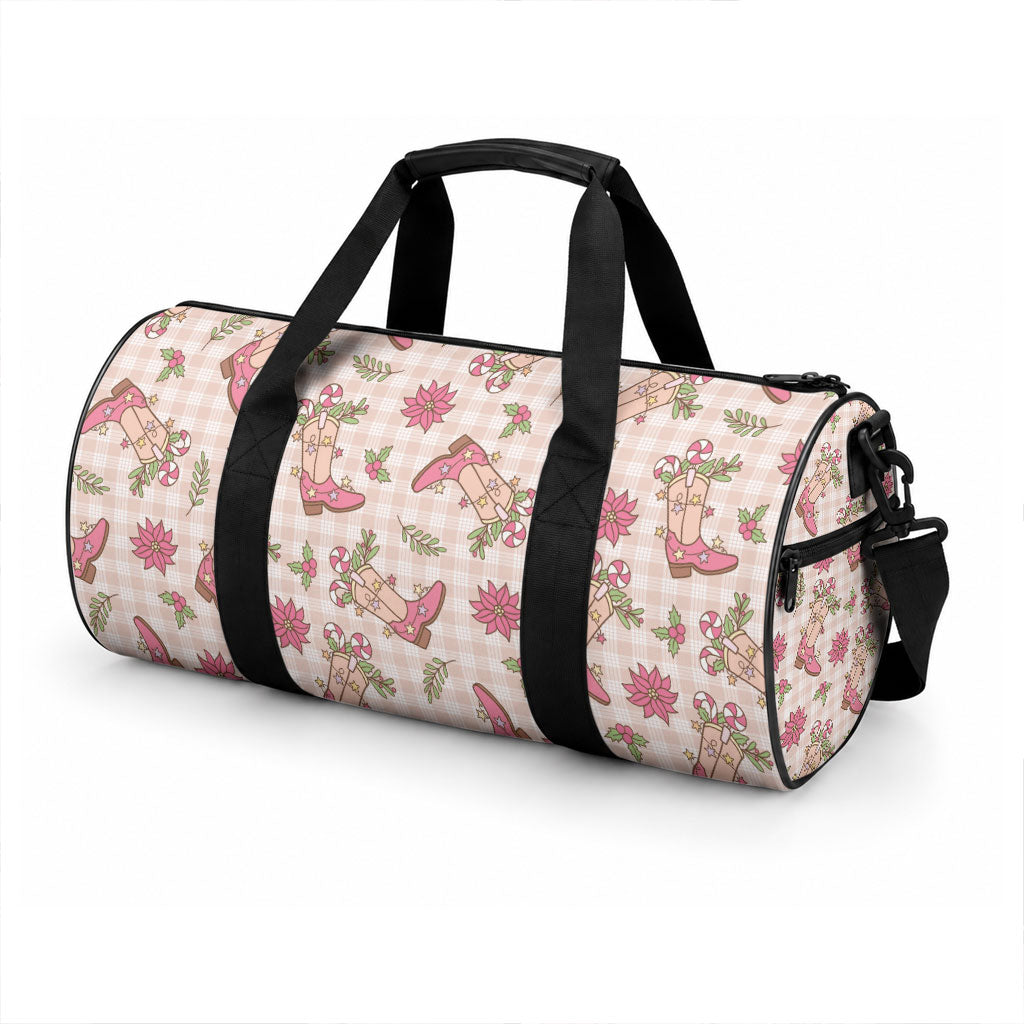 Beige Paniolo Palaka Hawaiian Cowgirl Christmas Duffle Bag LT9 - Polynesian Pride