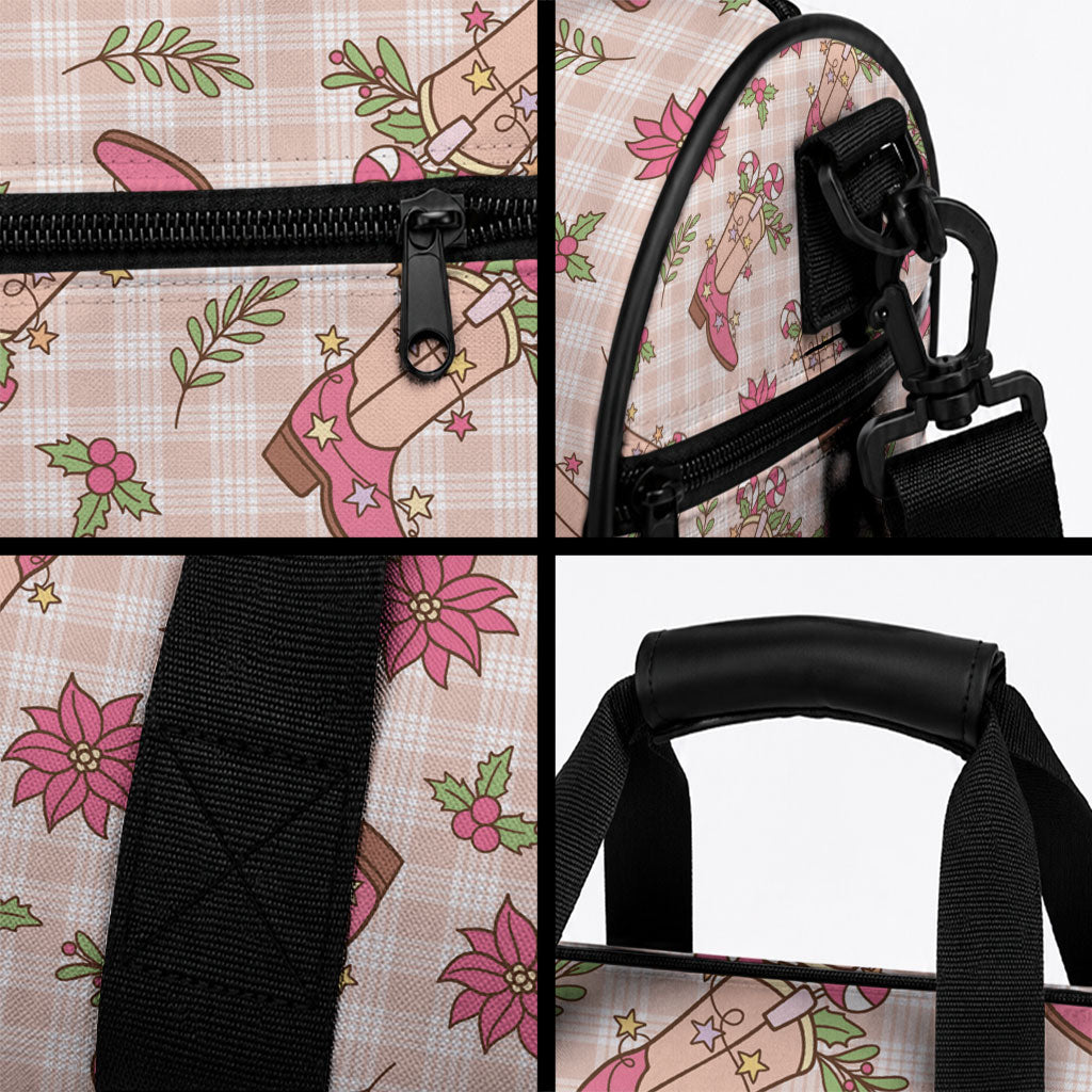 Beige Paniolo Palaka Hawaiian Cowgirl Christmas Duffle Bag LT9 - Polynesian Pride