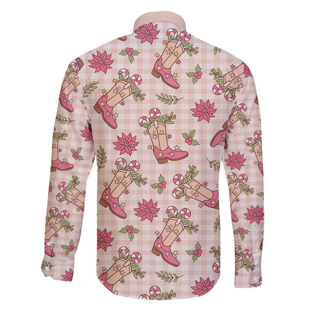 Beige Paniolo Palaka Hawaiian Cowgirl Christmas Family Matching Off Shoulder Short Dress and Hawaiian Shirt - Polynesian Pride