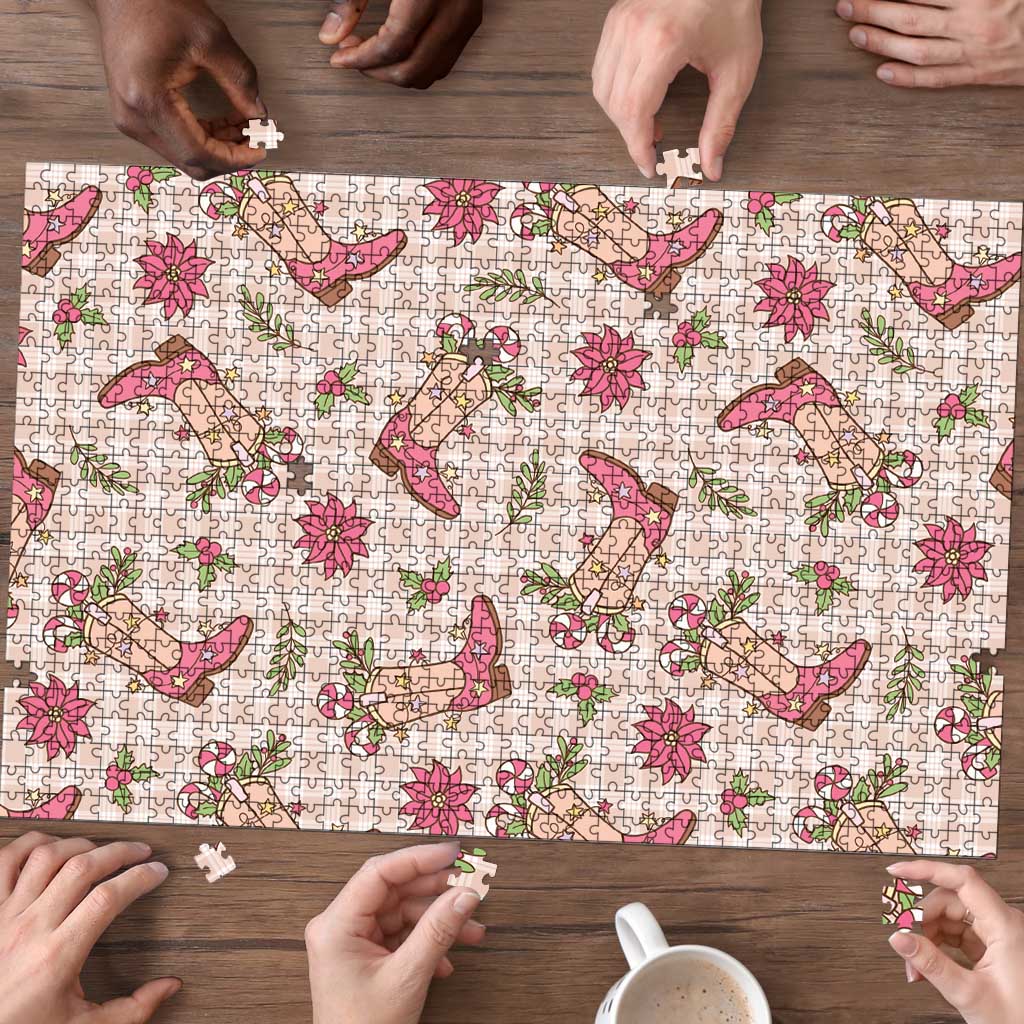 Beige Paniolo Palaka Hawaiian Cowgirl Christmas Puzzle LT9 - Polynesian Pride