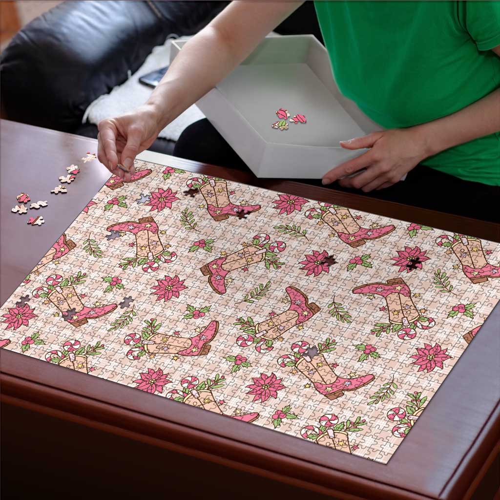 Beige Paniolo Palaka Hawaiian Cowgirl Christmas Puzzle LT9 - Polynesian Pride