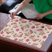 Beige Paniolo Palaka Hawaiian Cowgirl Christmas Puzzle LT9 - Polynesian Pride