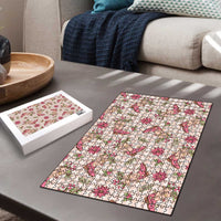 Beige Paniolo Palaka Hawaiian Cowgirl Christmas Puzzle LT9 - Polynesian Pride