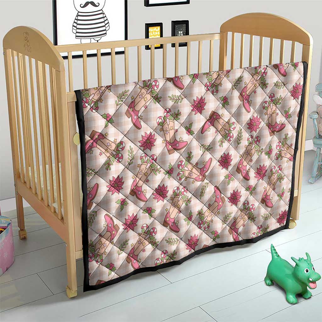 Beige Paniolo Palaka Hawaiian Cowgirl Christmas Quilt - Polynesian Pride