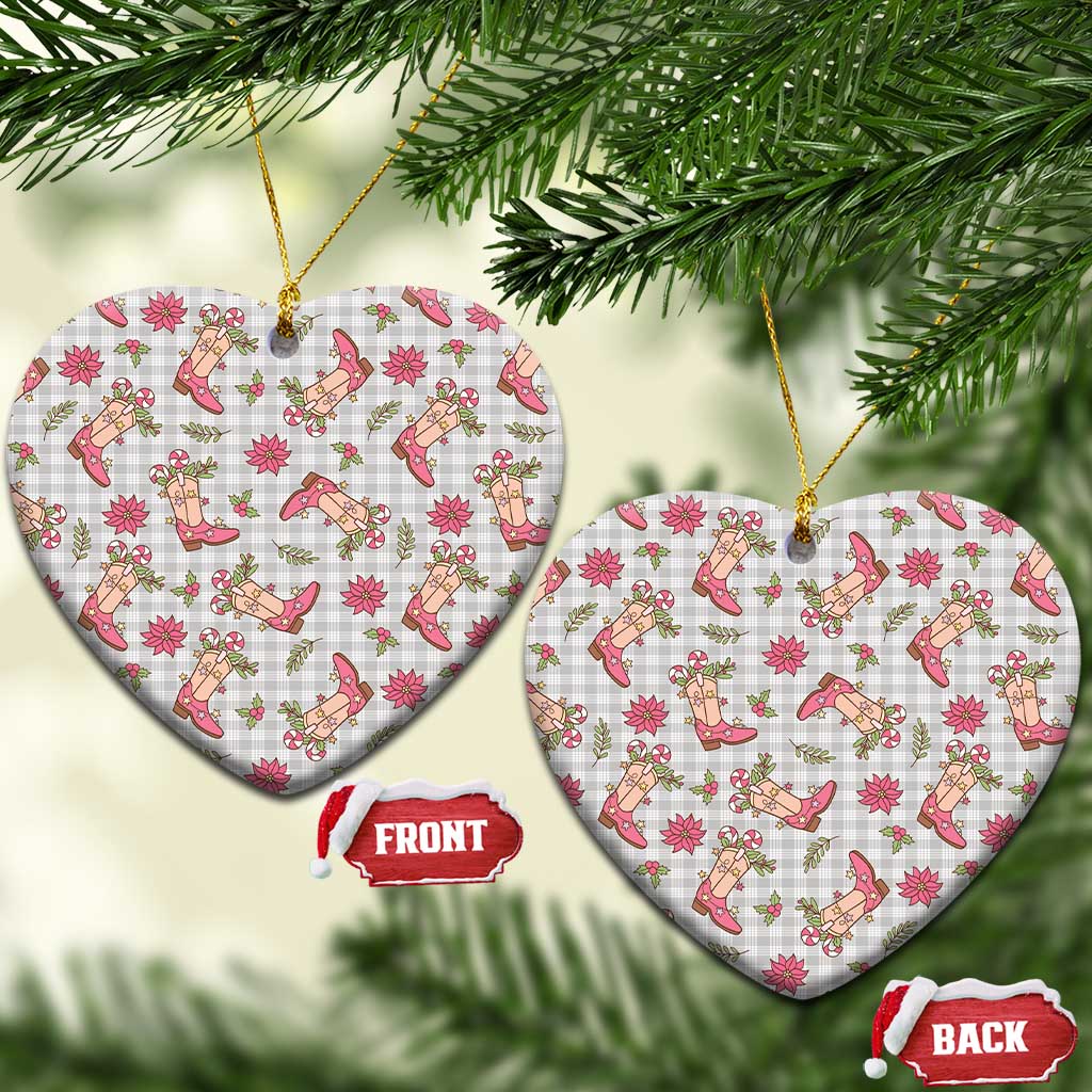 Gray Paniolo Palaka Hawaiian Cowgirl Christmas Ceramic Ornament - Polynesian Pride