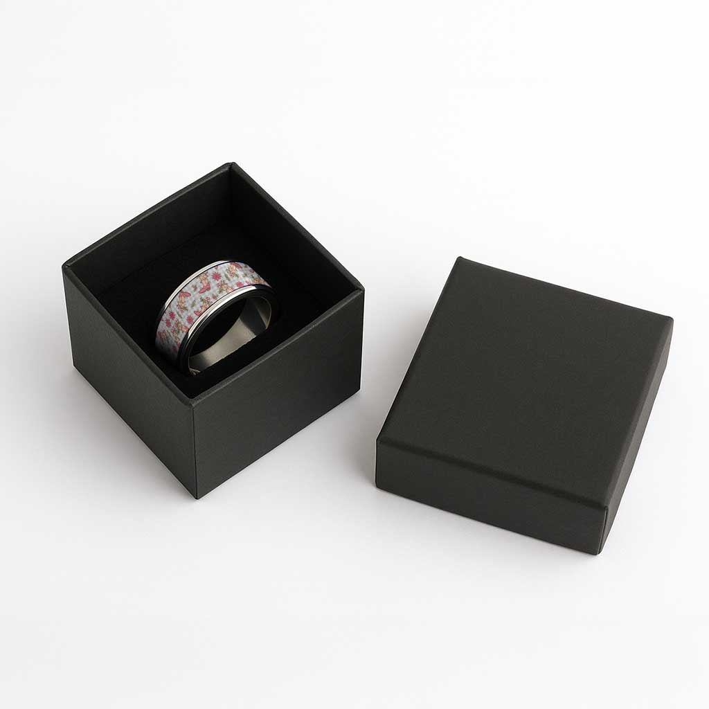 Gray Paniolo Palaka Hawaiian Cowgirl Christmas Classic Ring - Polynesian Pride