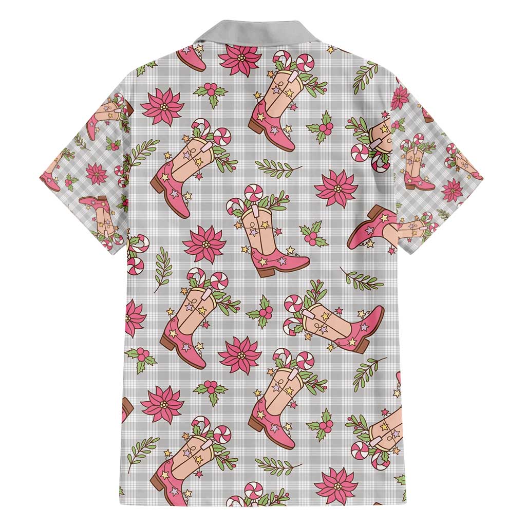 Gray Paniolo Palaka Hawaiian Cowgirl Christmas Family Matching Puletasi and Hawaiian Shirt - Polynesian Pride