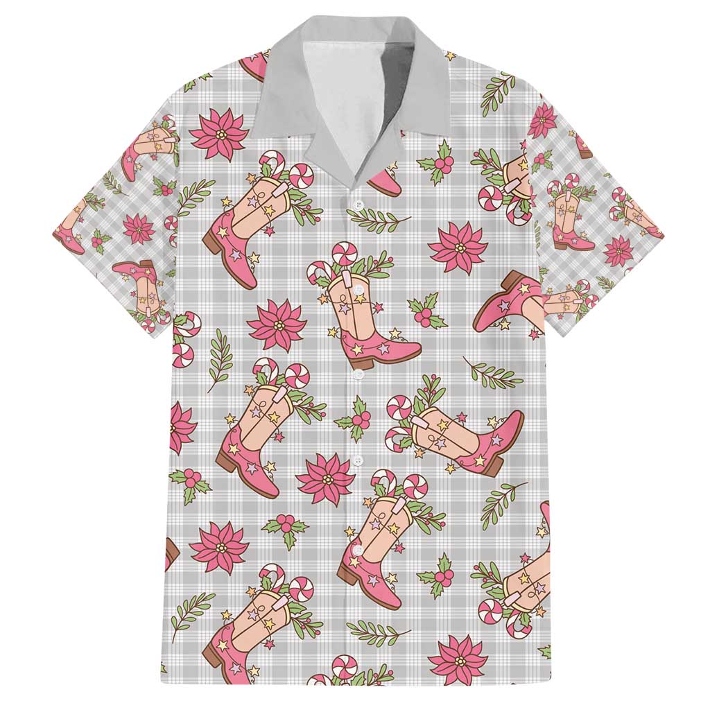 Gray Paniolo Palaka Hawaiian Cowgirl Christmas Family Matching Tank Maxi Dress and Hawaiian Shirt - Polynesian Pride