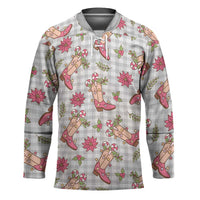 Gray Paniolo Palaka Hawaiian Cowgirl Christmas Hockey Jersey - Polynesian Pride