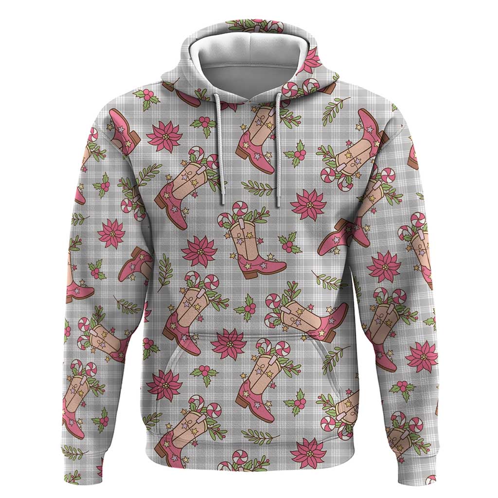 Gray Paniolo Palaka Hawaiian Cowgirl Christmas Hoodie - Polynesian Pride