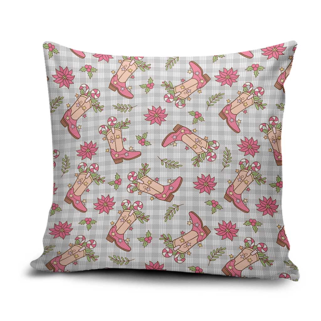 Gray Paniolo Palaka Hawaiian Cowgirl Christmas Pillow Cover - Polynesian Pride