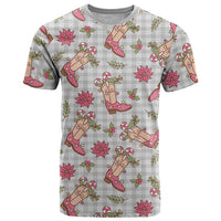 Gray Paniolo Palaka Hawaiian Cowgirl Christmas T Shirt - Polynesian Pride