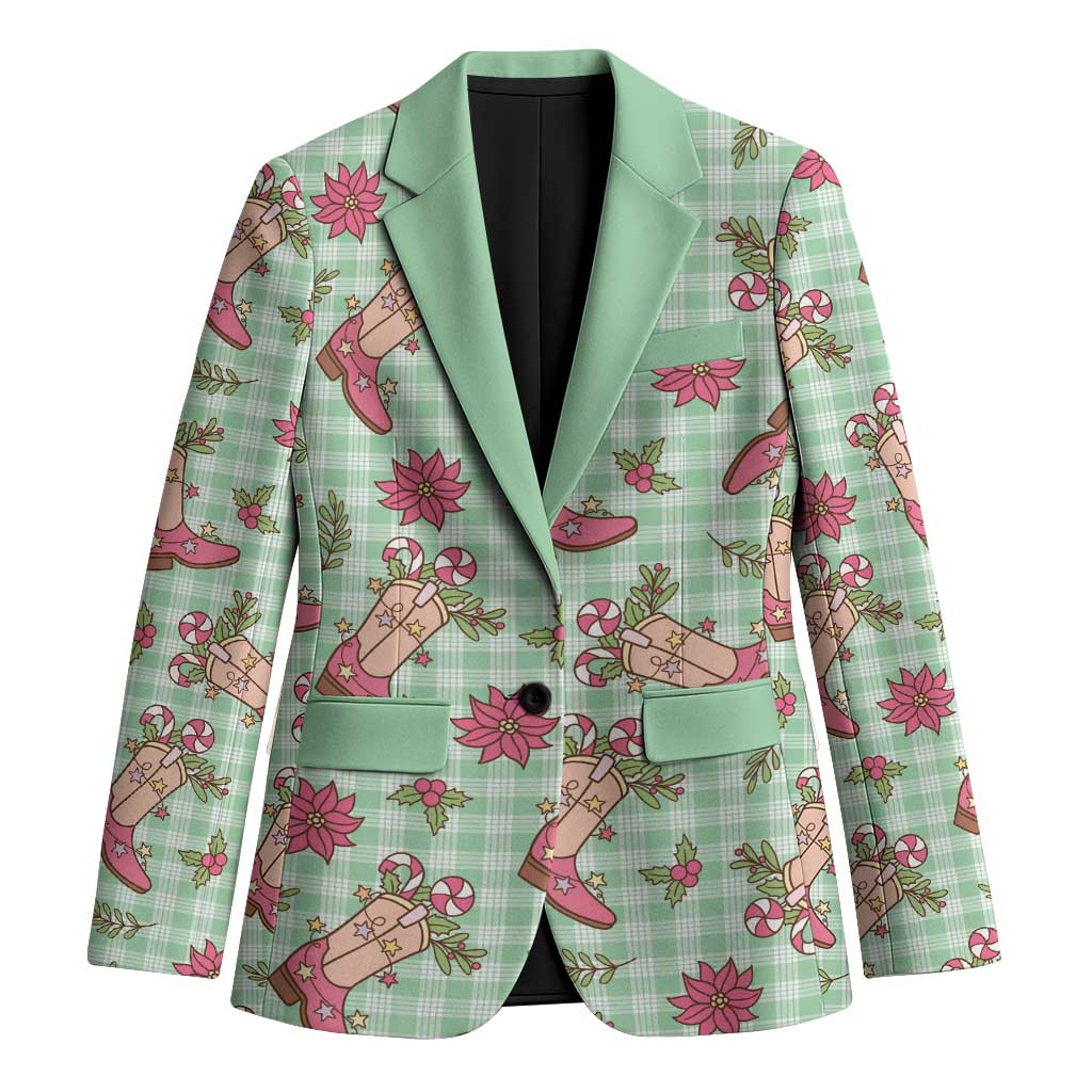 Green Paniolo Palaka Hawaiian Cowgirl Christmas Blazer - Polynesian Pride