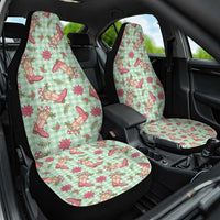 Green Paniolo Palaka Hawaiian Cowgirl Christmas Car Seat Cover - Polynesian Pride