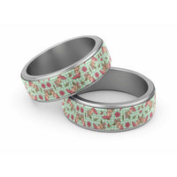 Green Paniolo Palaka Hawaiian Cowgirl Christmas Classic Ring - Polynesian Pride