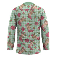 Green Paniolo Palaka Hawaiian Cowgirl Christmas Hockey Jersey - Polynesian Pride