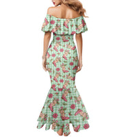 Green Paniolo Palaka Hawaiian Cowgirl Christmas Mermaid Dress - Polynesian Pride