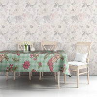 Green Paniolo Palaka Hawaiian Cowgirl Christmas Tablecloth - Polynesian Pride