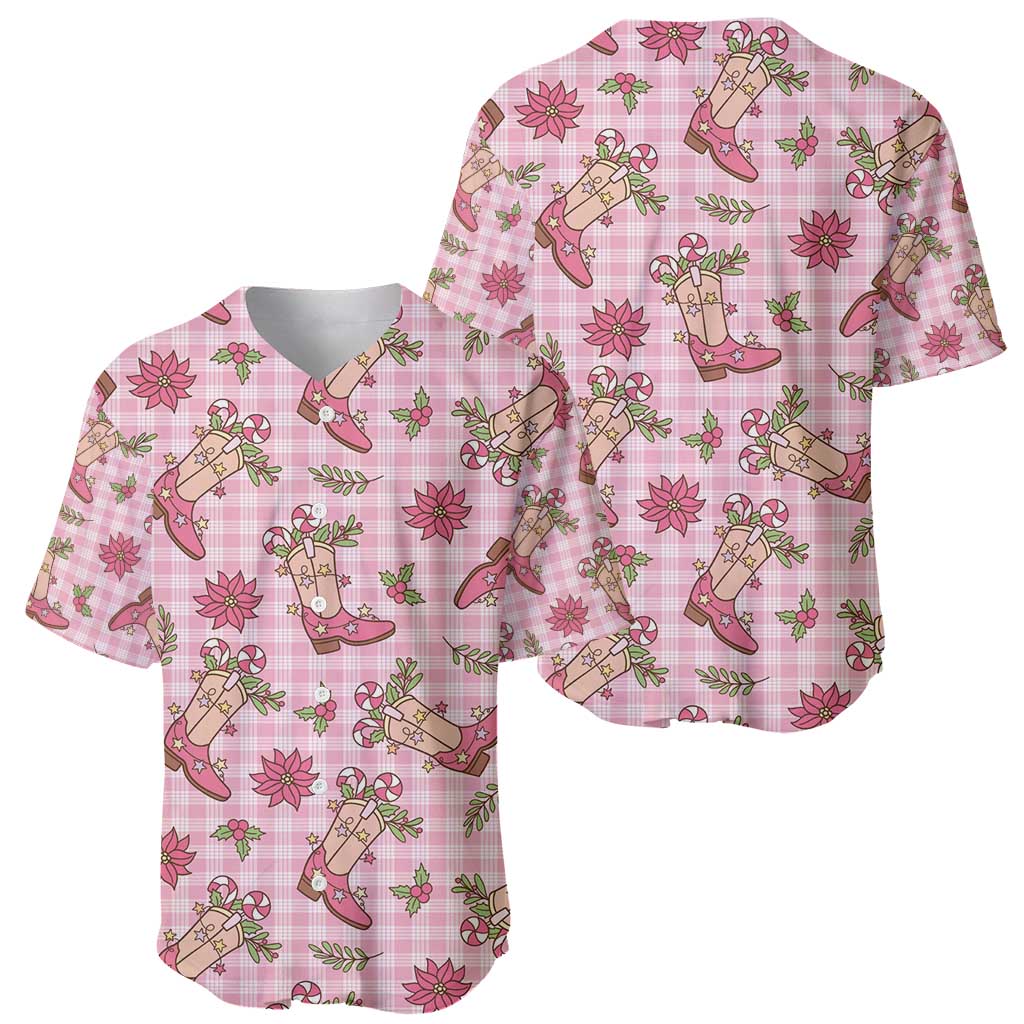 Pink Paniolo Palaka Hawaiian Cowgirl Christmas Baseball Jersey - Polynesian Pride